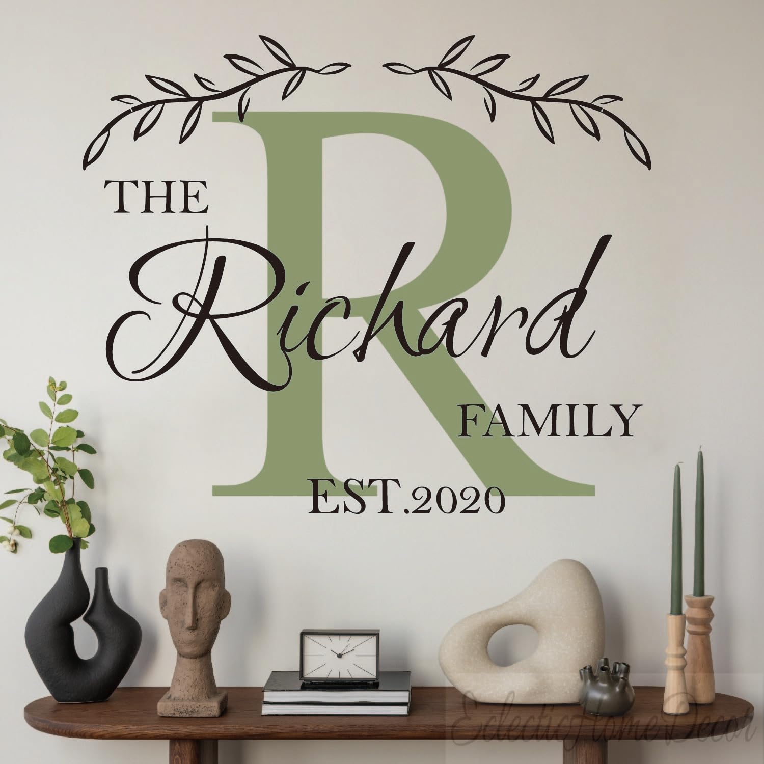 Custom Family Monogram Wall Decals - Personalized Name Stickers for Entryway, Living Room, Nursery - Removable Home Decor for Family Wall Art