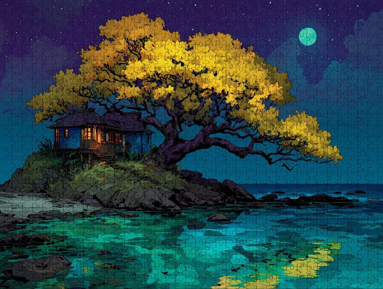 Puzzle 2000 elementów dla dorosłych drzewo, drewniane puzzle, 99 x 70 cm, dla mężczyzn kobiet starszych seniorów, części ściśle do siebie pasują, dekompresja, dekoracja ścienna, prezenty dla