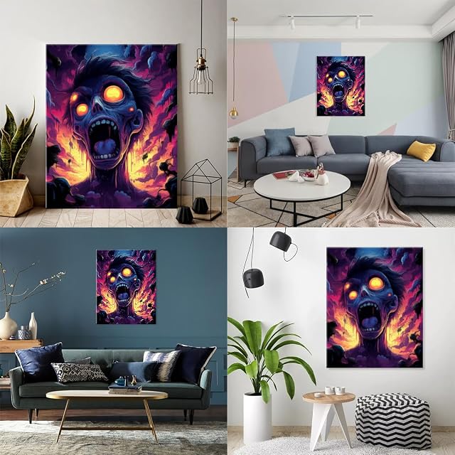 Foto 4 de 7 de TANGFEIY Kit de pintura al óleo por números, monstruo de color, pintura por números para adultos
