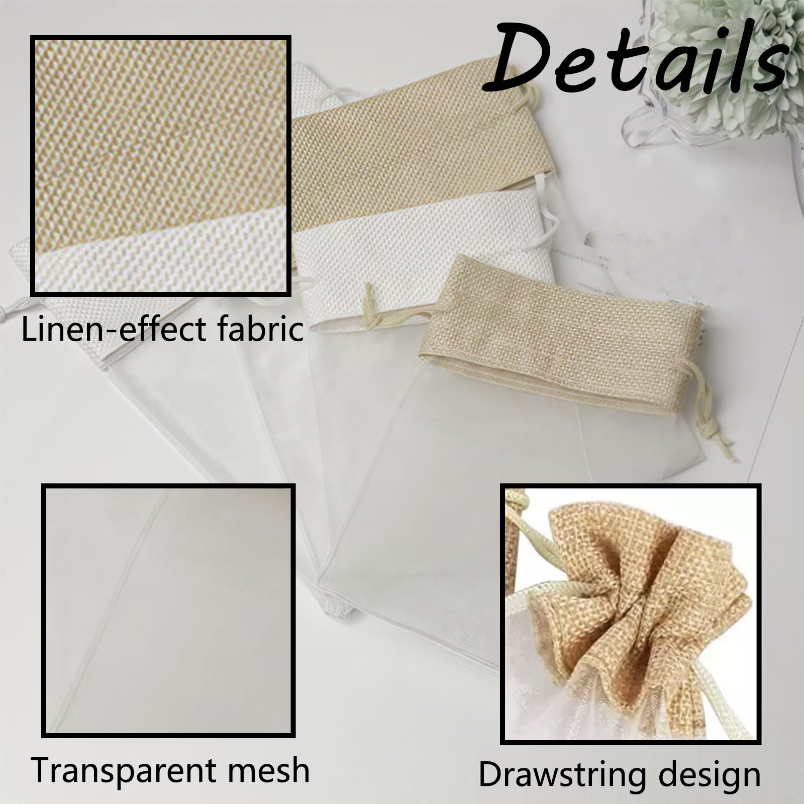 30 Stück Organzabeutel,Säckchen Mit Zugband,Jutebeutel Zum Befüllen,Wiederverwendbare Geschenksäckchen,Schmuckbeutel,Lavendelsäckchen,Für Schmuck,Hochzeiten,Partys Und DIY(15x20cm),Weiß