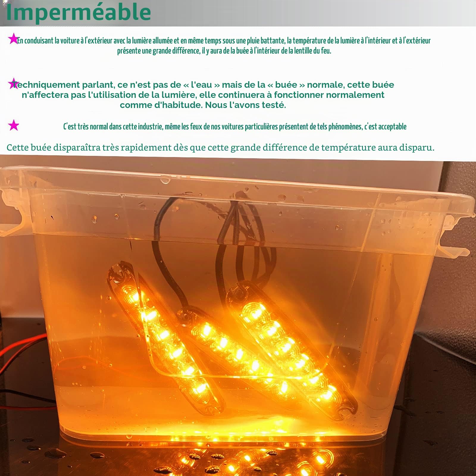 2pc Lampe Stroboscopique Led 12v24v Voiture Moto,6leds Ambre Avertissement Barre Lumineuse Danger Balise Clignotant Lumières de Sécurité Auto Flashing Lamp pour Véhicule Tracteur Gril Camion