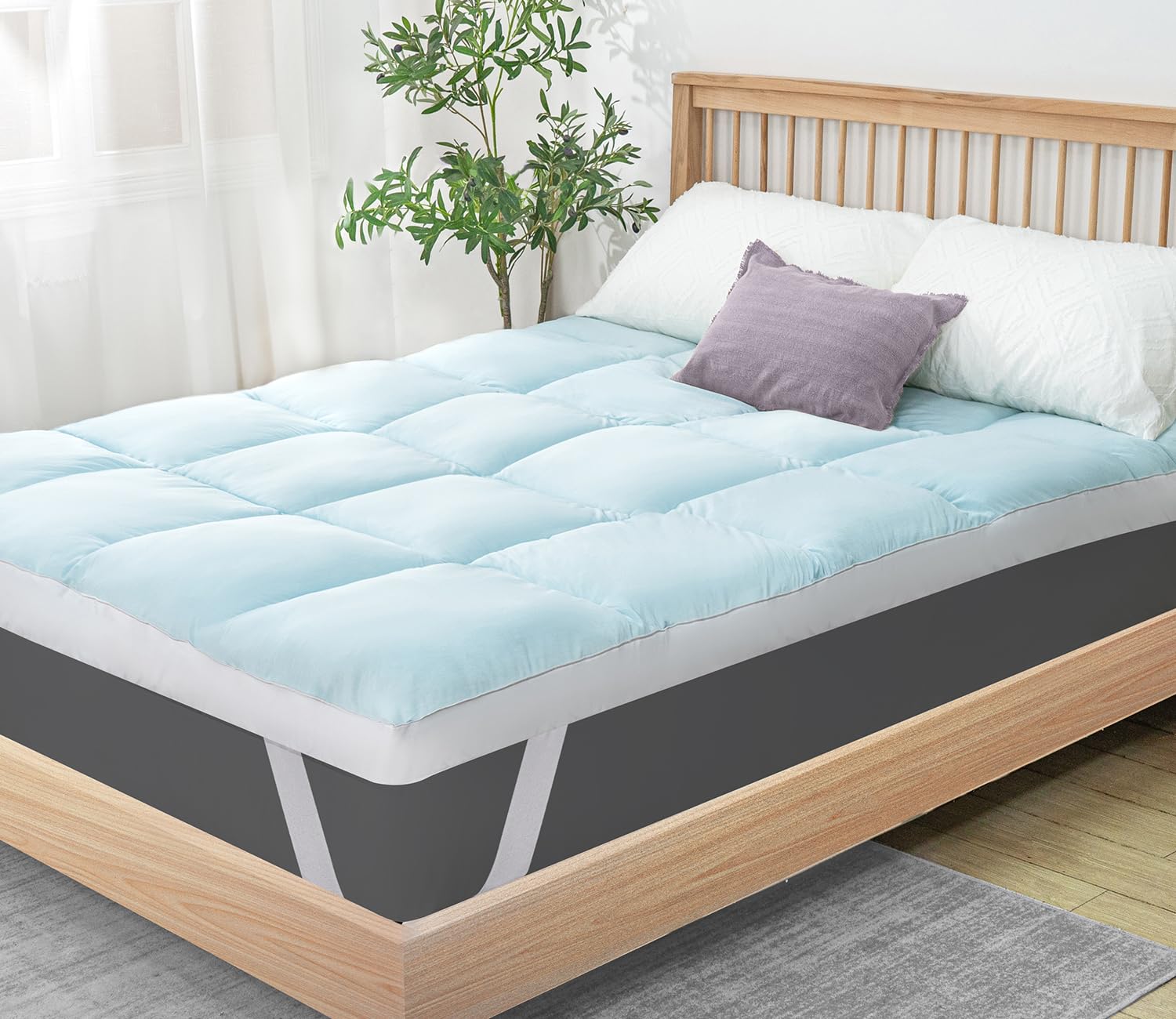 Marine Moon Cooling Plush Pillow Top Mattress Topper 