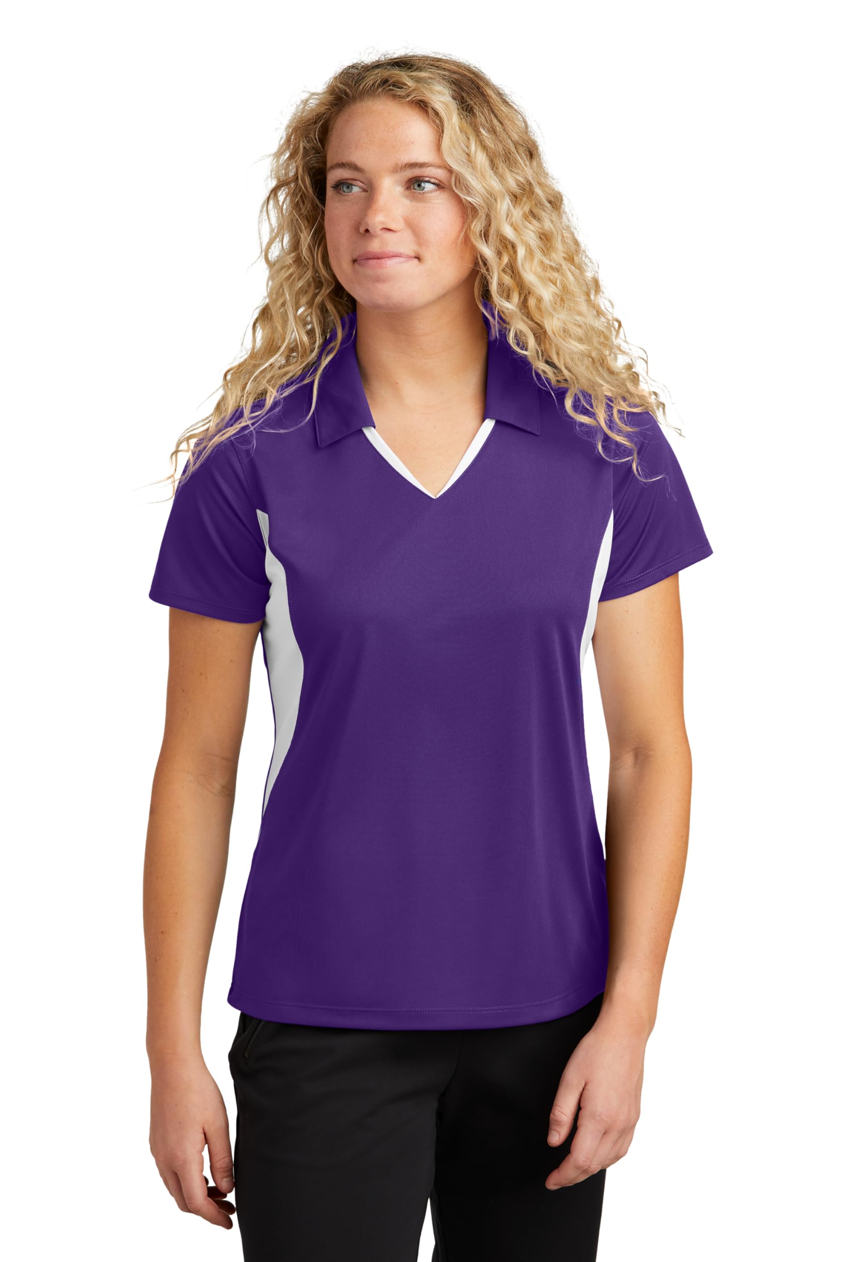 Sport-Tek Women's Side Blocked Micropique Sport-Wick Polo With Custom Embroidery