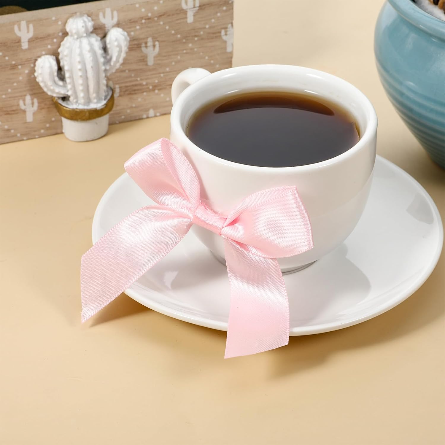 Pink Bow, 50 Pcs Pink Satin Ribbon Bows 2" Self Adhesive Premade Cute Mini Bows for Gift Wrapping DIY Crafts Sewing Party Baking Wedding Scrapbooking Birthday Christmas Baby Shower Decoration - Image 6