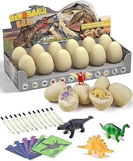 Dinosaur Eggs - Dino Egg Dig Kit Dinosaur Toys for Kids,Easter Eggs Excavation Discover 12 Surprise Dinosaurs, Archaeology Science Kit STEM Party Gifts for Boys & Girls Age 6-8, 8-12 Year Old