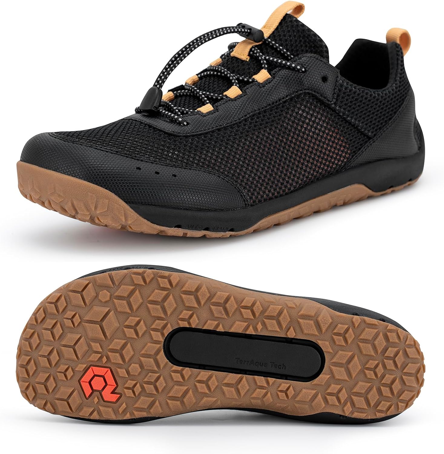 Pulltop Men's Barefoot Water Shoes | Quick-Dry | Lightweigh Wide Zero Drop Self-Draining Sole Amphibious Sneakers 12 Wide Wt08|black-gum