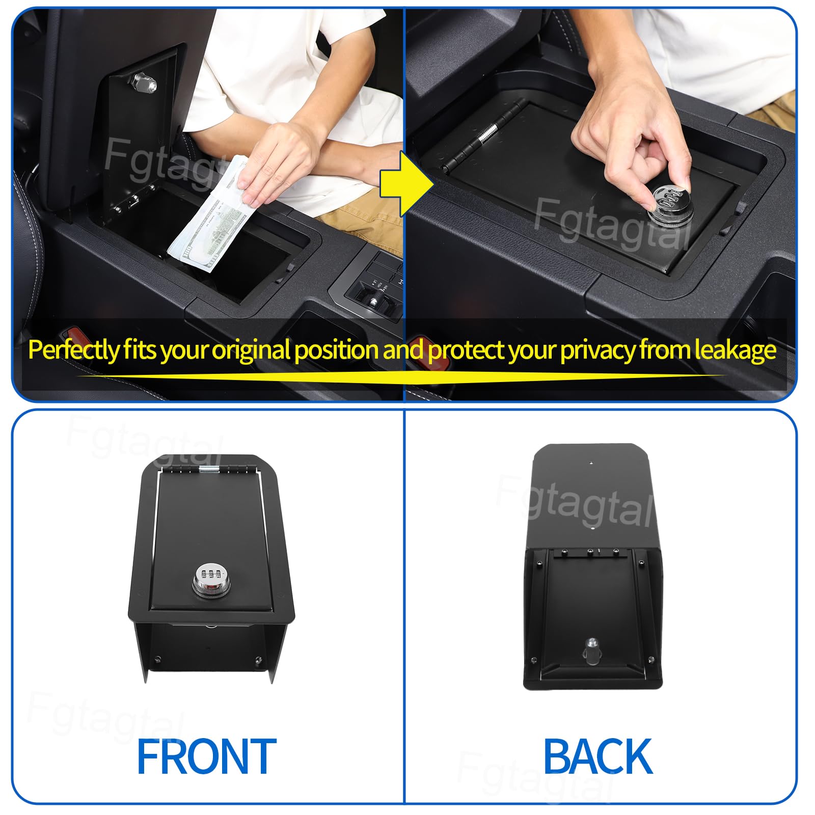 Amazon.com: Fgtagtal Center Console Safe Box Compatible with