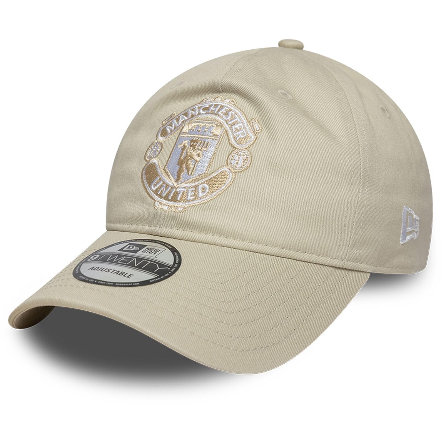 New Era Unisex Light Beige Adults 9Twenty Manchester United Football Club Baseball Cap Hat