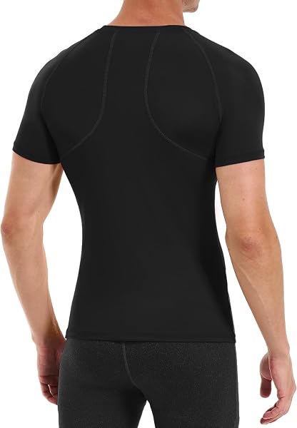 Runhit T-Shirt de Compression Homme Manche Courte, 1/3 Pack, Maillot Sport Respirant à Séchage Rapide, Baselayer Fitness pour Course, Entraînement, Gym - 3