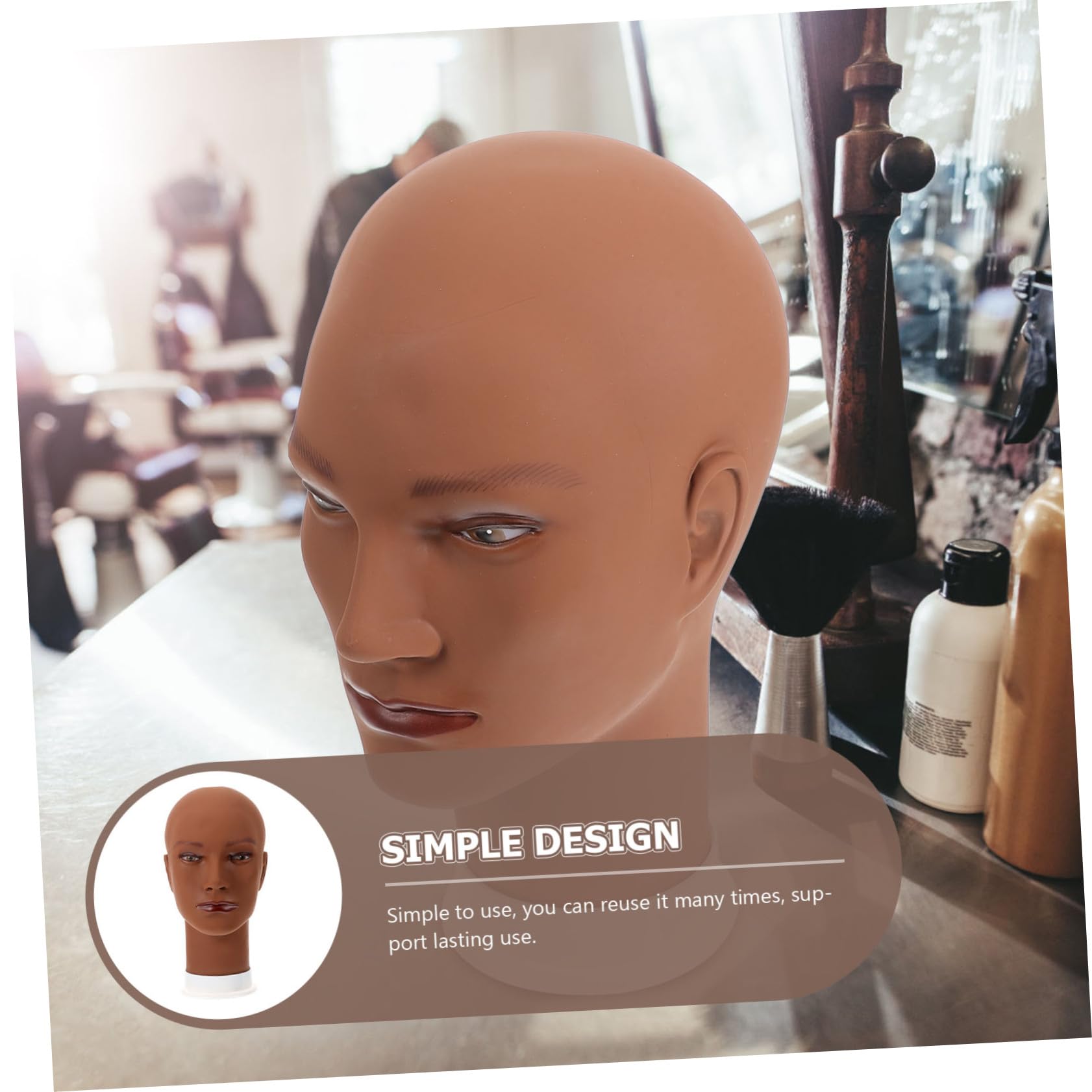 Testa di Manichino Maschile in Pvc Spalle Figura Testa per Parrucca e Cappelli Supporto Espositivo Professionale per Negozi e Vetrine