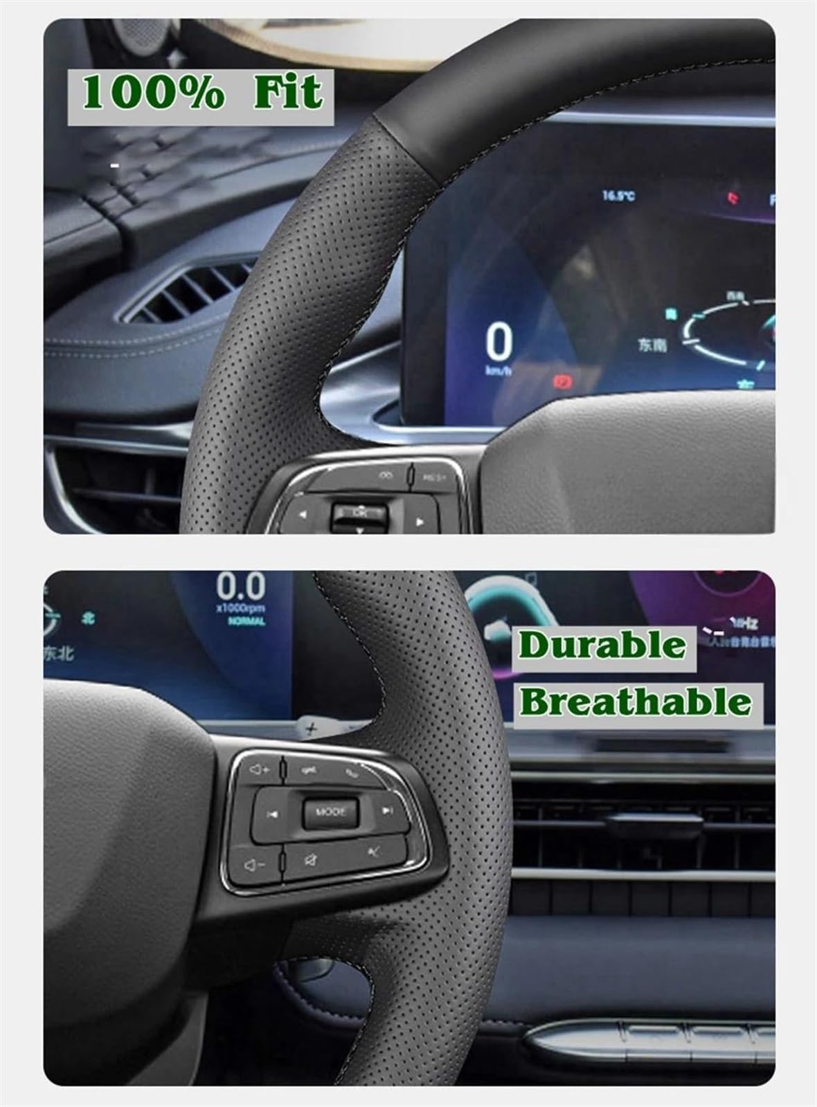 Für Seat, Für Leon 5F Mk3, Für Ibiza 6J,für Tarraco, Für Arona Handgenähter Schwarzer Lenkradbezug Aus Wildleder Fürs Auto Teile(Yellow)