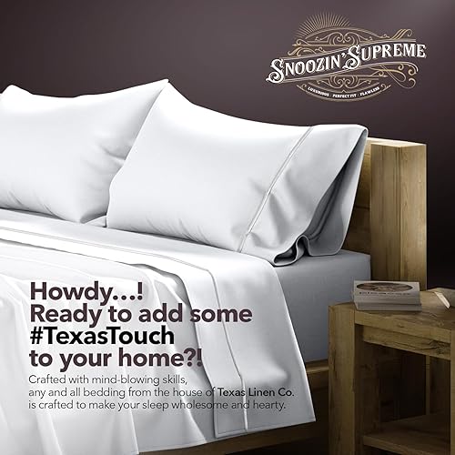 Miniatura 8 de TEXAS LINEN CO. Sábanas 100% de algodón egipcio tamaño California King - Juego de sábanas de lujo serie 2000, tamaño Cal King, tejido satinado suave