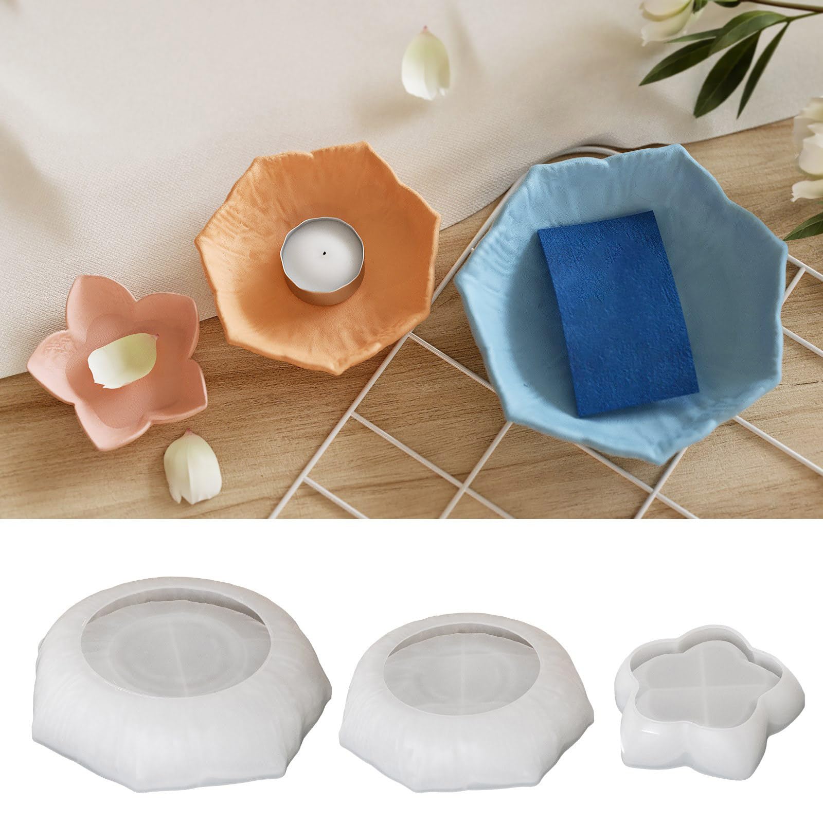 RGYBAO Sturdy Round Tray Silicone Moulds for Unique Display Plates Silicone Round Tray Mould for Fruit and Plates