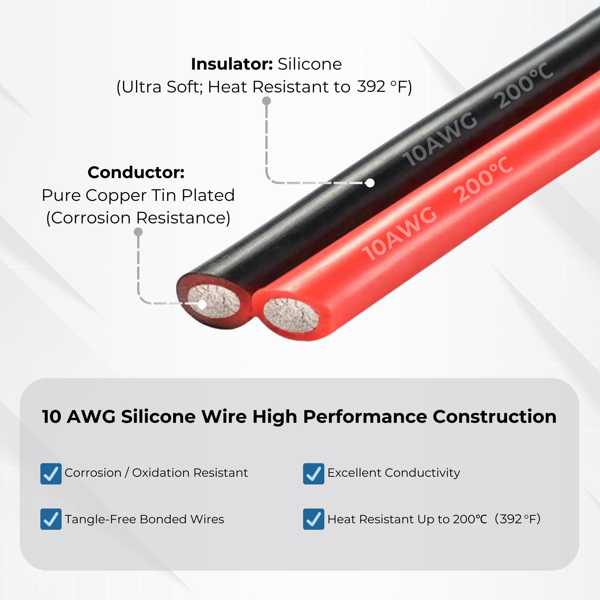Cable solar XT90 hembra de 10 pies, 10 AWG, conector XT90, cable de carga de panel solar, cable de silicona para generador solar, estación de energía portátil
