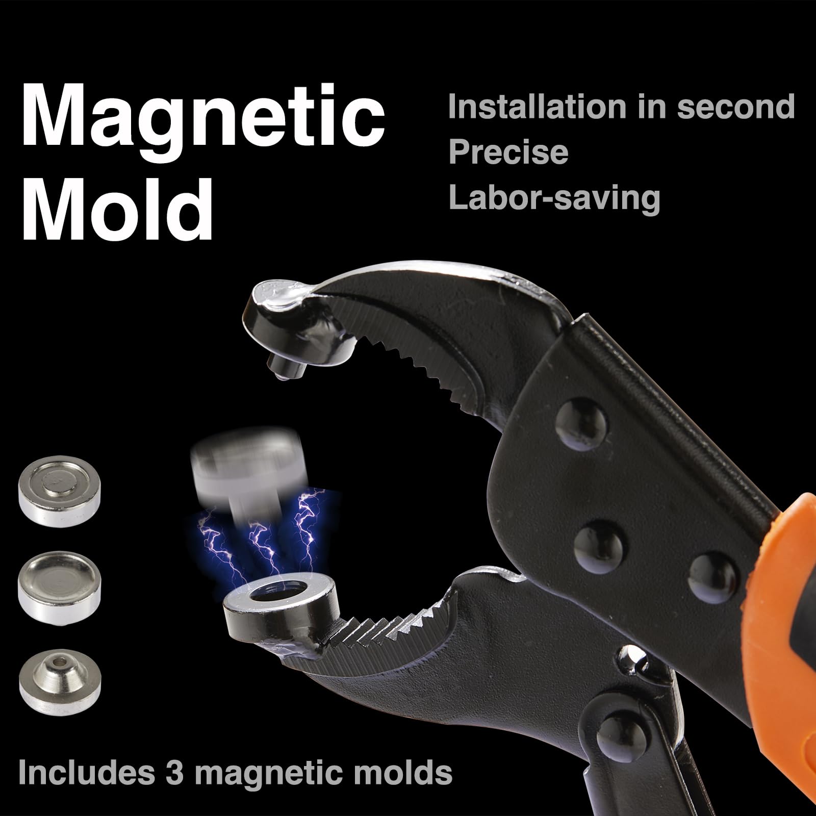 Snap Fastener Tool Kit With Pliers & 50 Snaps | Adjustable Tool For Repairing Boat Covers, Tarps, Canvas