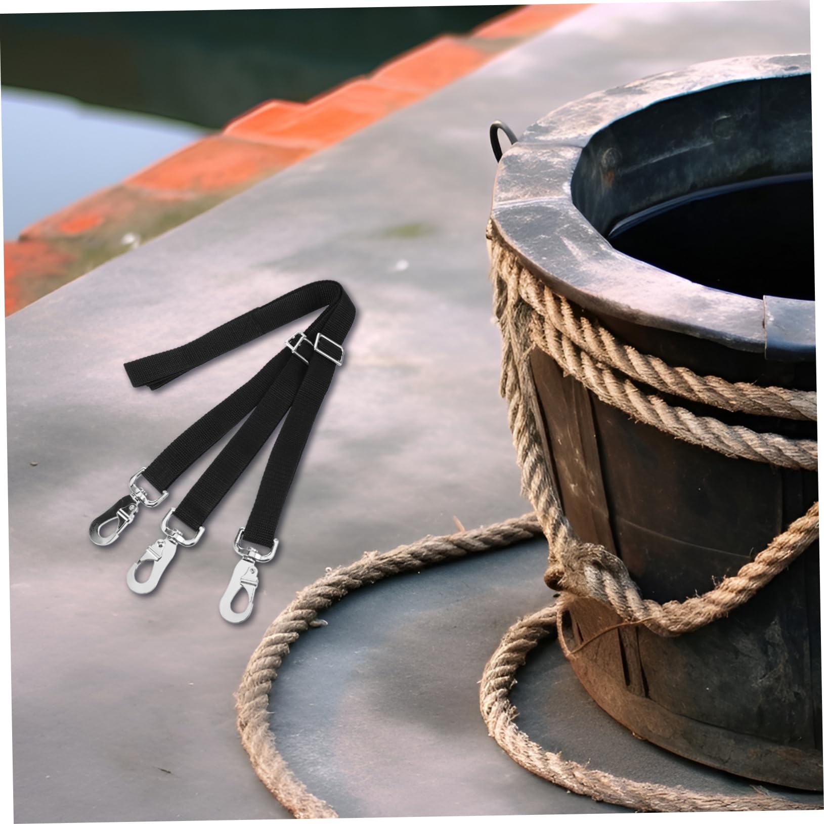 HANABASS Horse Trough Rope 3pcs Fixed Adjustable Nylon Strap for Water Bucket Hanger