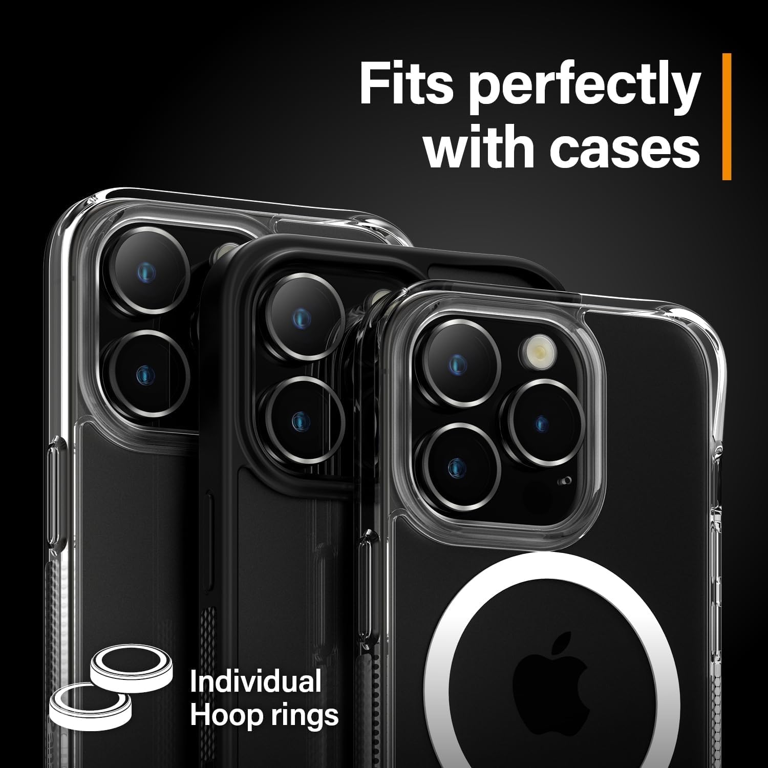 PanzerGlass™ Hoops Protettore per l'obiettivo della fotocamera per Apple iPhone 15 Pro | 15 Pro Max - Protezione con Stile, vetro resistente agli urti