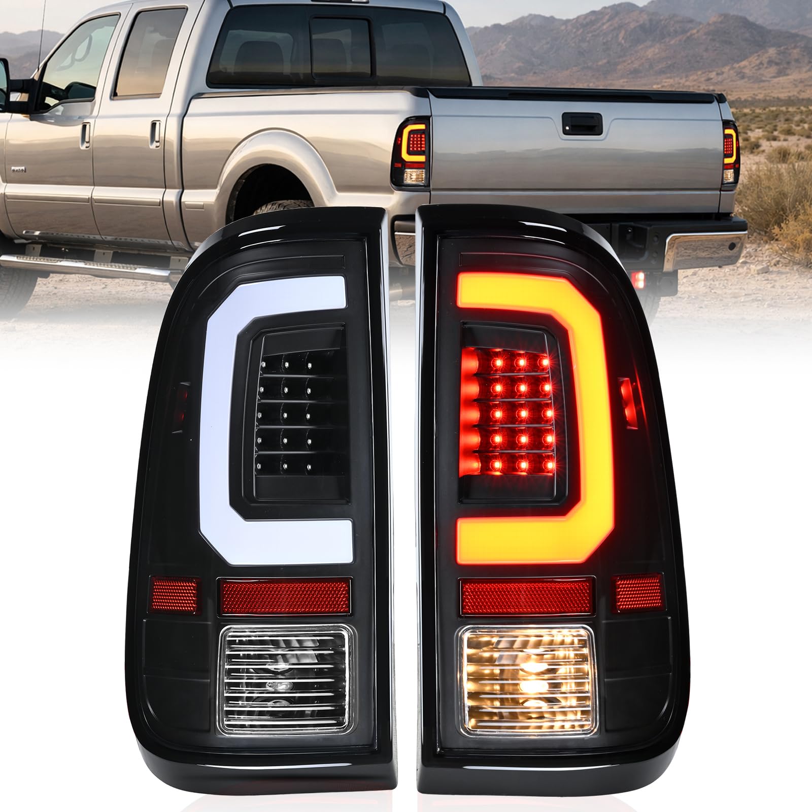 Nilight Taillight Assembly for 2008-2016 Ford F250 F350 F450 Super Duty