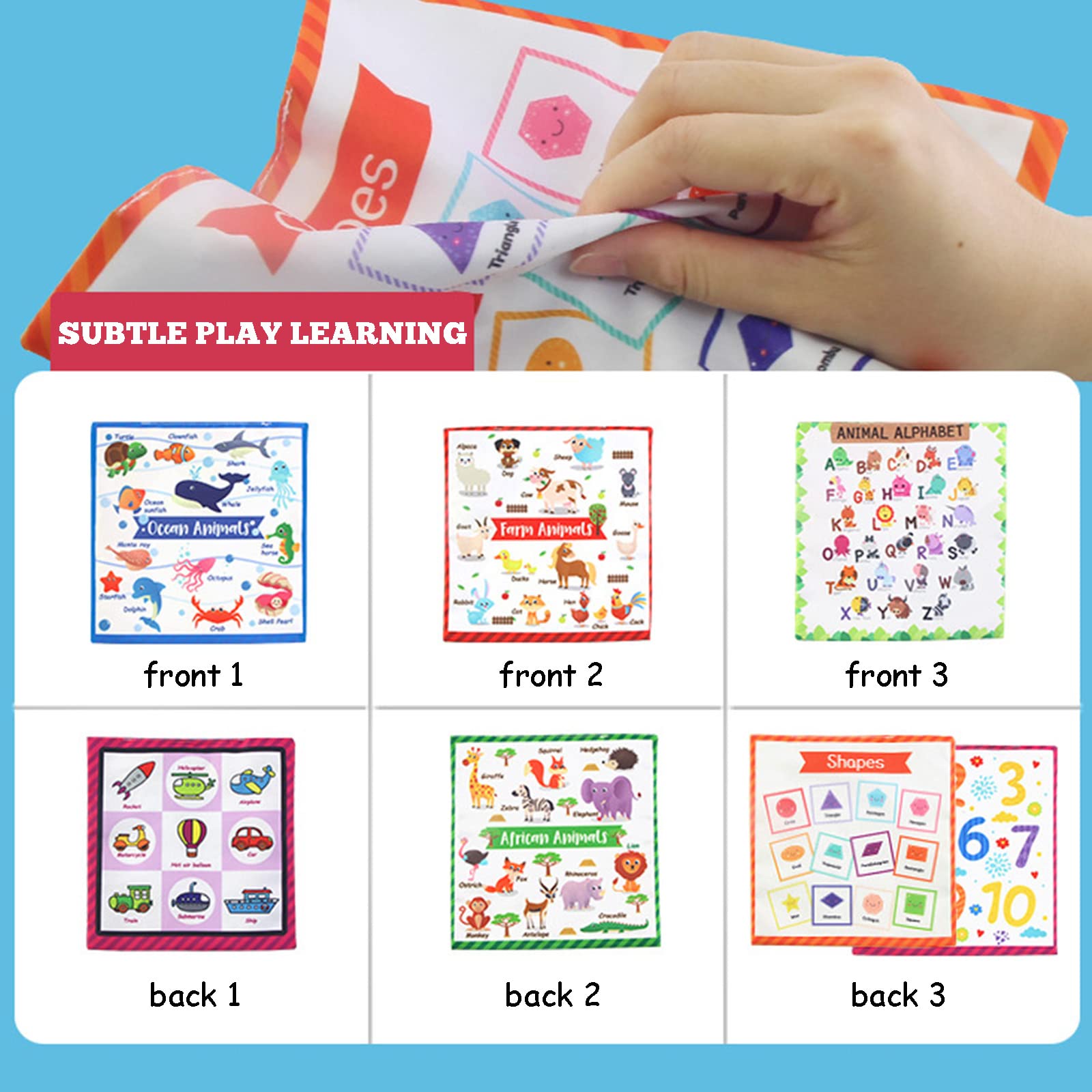 Jouet Sensoriel Montessori Boîte à Mouchoirs 6 Mois, Avec Papiers Froissés Et Boîte à Tissus Pour Bébé 3 6 9 Mois, Cadeau Pour Fille Garçon 3 6 9 12 Mois