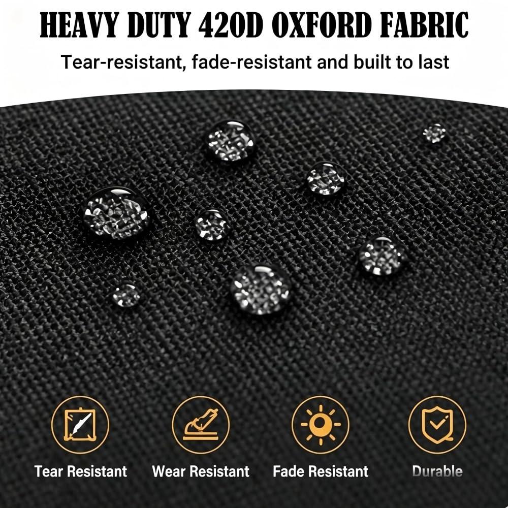 Housse De Protection pour Plaque De Feu 100 Cm Oxford Anti-UV Etanche 420D Barbecue Exterieur Noir