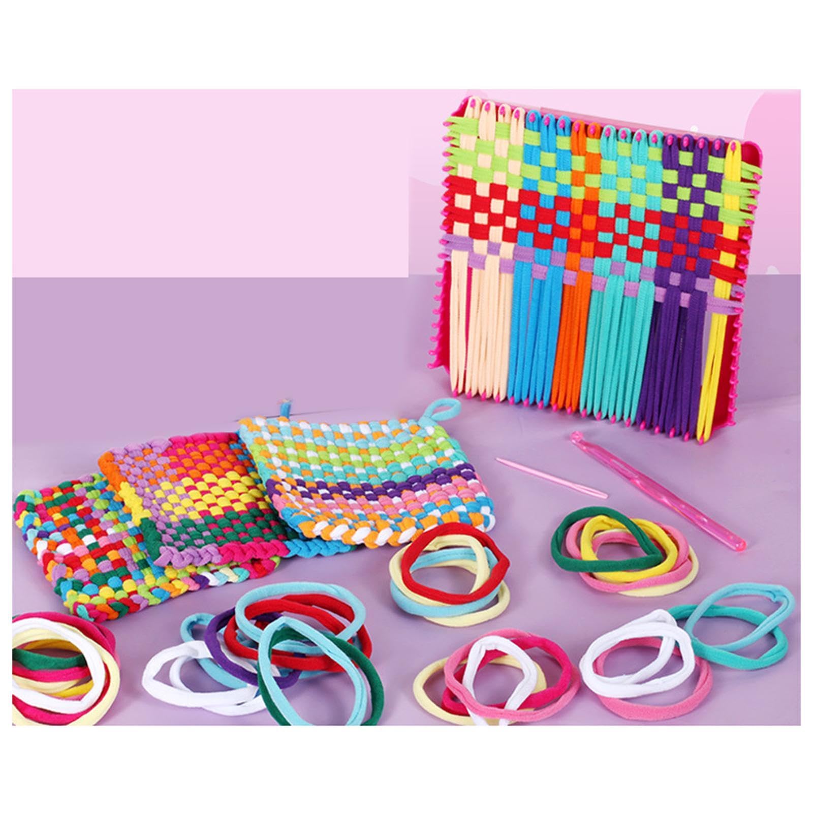 SNAPPSY Weaving Loom Kit Creative Toy Pot Holder Loops for Beginners Adults Knit Hat Style C-image-36