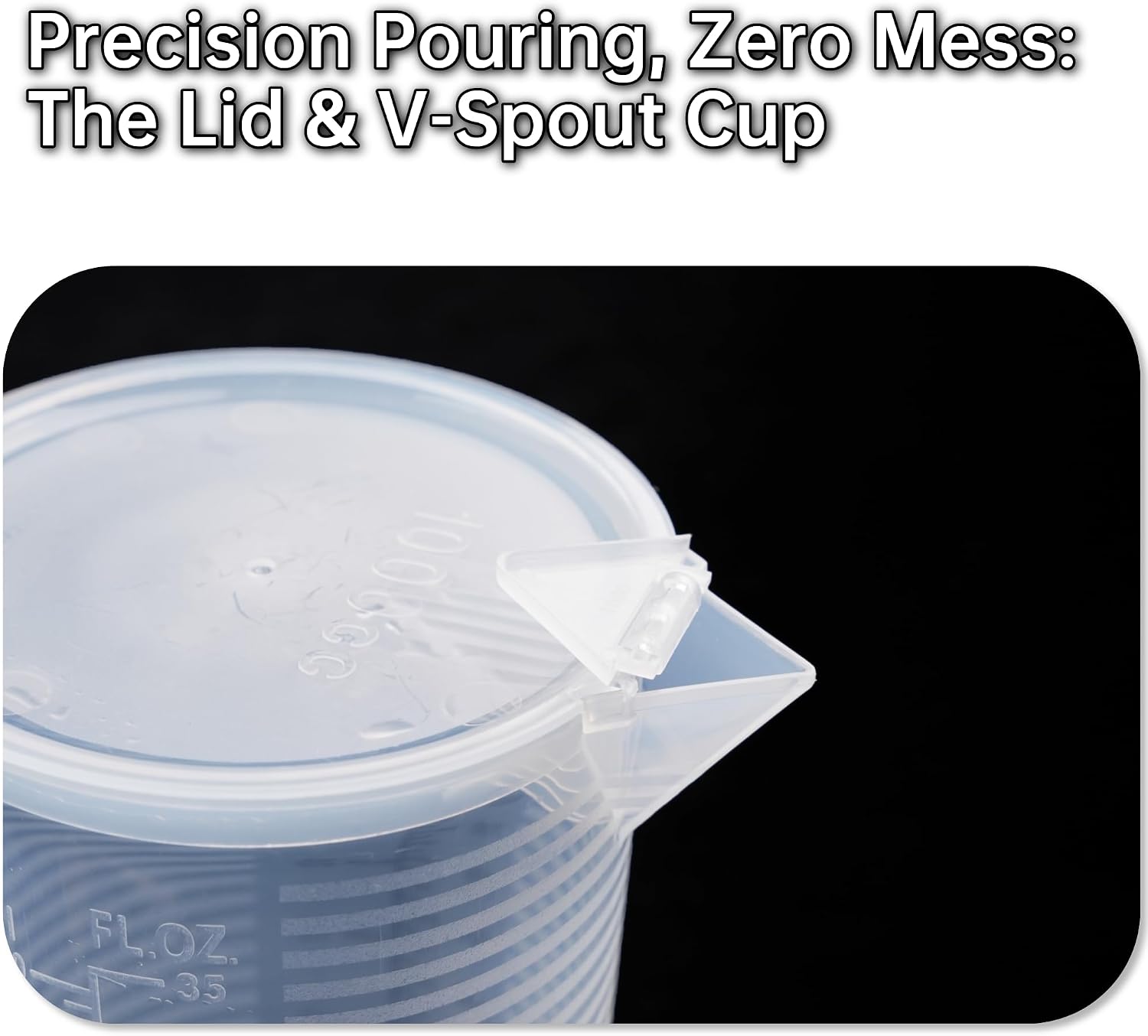 Measuring cups 35oz (1000 mL), Plastic, Multipurpose - Great for Chemicals, Oil, Pool and Gardening - Ounce (oz) and Milliliter (mL)