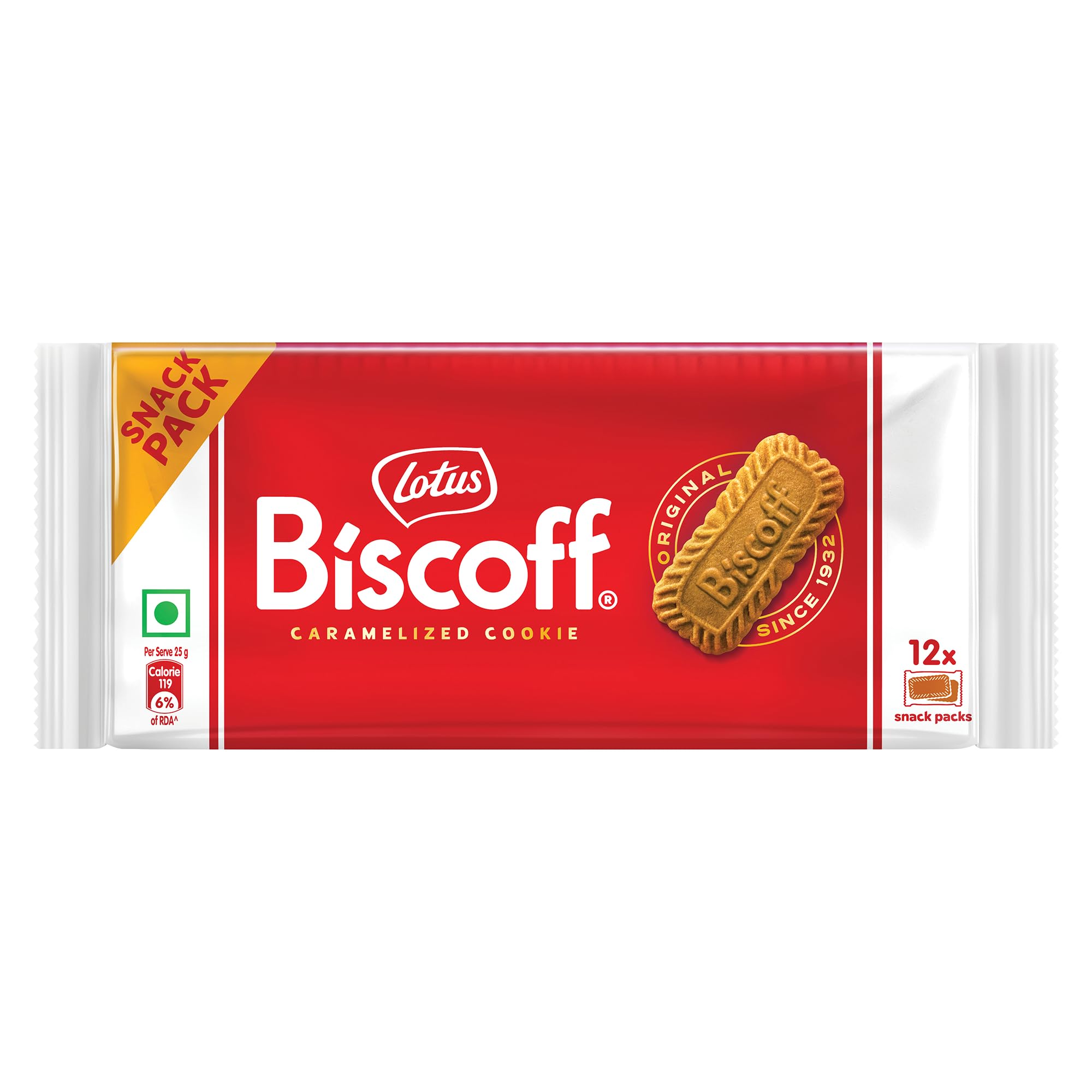 Lotus Biscoff Original Caramelized Cookie Snack Pack, 150 g