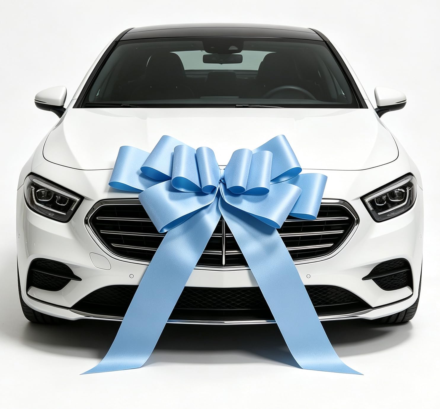 30 Inch Giant Red Car Bow - Extra Large Gift Wrapping Bow for Weddings, Birthdays, Christmas - Premium Pull Loop Present Decoration for Cars, Vehicles & Large Gifts (Sparkly Blue)