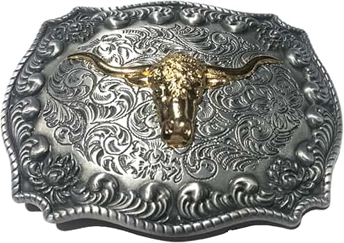 Amazon.com: Ivory Falcon Golden Long Horn Bull Western Belt