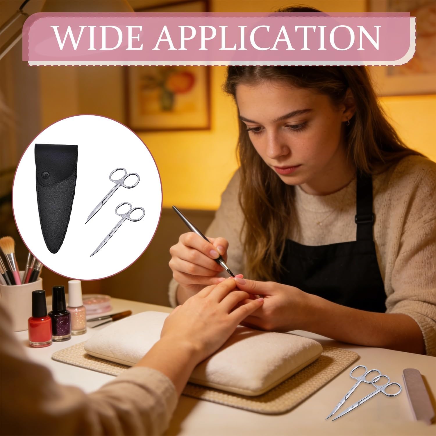 2 PièCes Ciseaux à Cuticules, Ciseauxs Ongles Professionnels Ciseaux Ongles Extra Tranchants Coupe-Cuticules Professionnel Extra Fins Pour Manucure PéDicure Ciseauxs à Sourcils Pour PéDicure Beauté