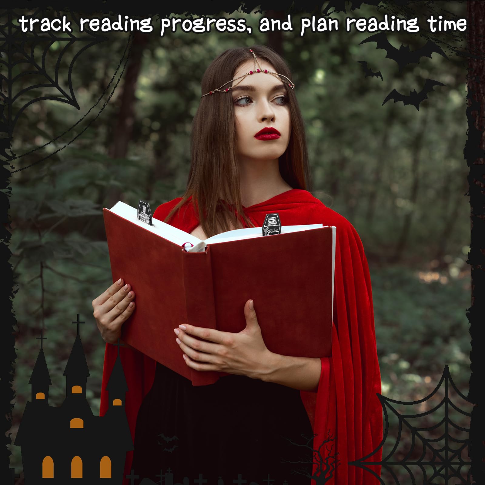 48 Pcs 12 Style Size Gothic Skeleton Coffin Magnet Bookmarks With Magnet Halloween Gothic Book Marker Holiday Book Lovers Bookworm Bookish P 222158817