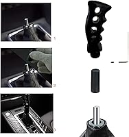 Vista 2 de Lunsom - Pomo de palanca de cambios para transmisión manual, ajuste universal para la mayoría de los vehículos manuales (Negro)