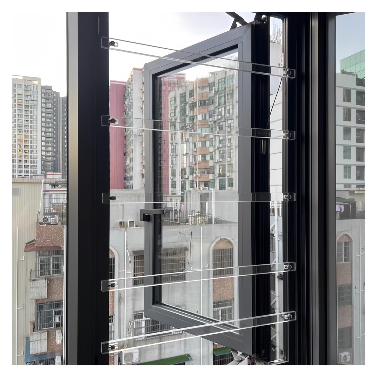 rejas ventanas/ reja ventana Barras De Seguridad Transparentes Para Ventanas Interiores, Protectores Temporales De Barandilla Y Protectores De Ventanas Para Niños, Sin Taladros(5 pack,20in/508mm)