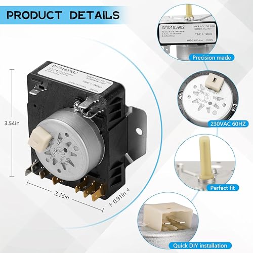 Miniatura 8 de Osyyhe WE03X25285 Perilla de control de secadora compatible con GE Hotpoint Dryer PS11763058 AP6032623