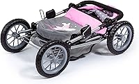 Vista 3 de Bayer Cochecito de muñeca de moda para niñas, mango ajustable, carro con bolsa, se adapta a muñecas de 18 pulgadas