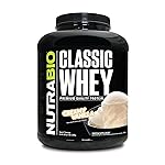 NutraBio Classic Whey Protein Powder- 25G of Protein Per Scoop - Full-Spectrum Amino Acid Profile - No Fillers, Artificial Colors, Preservatives - Low Glycemic Index - Creamy Vanilla, 5 Pounds