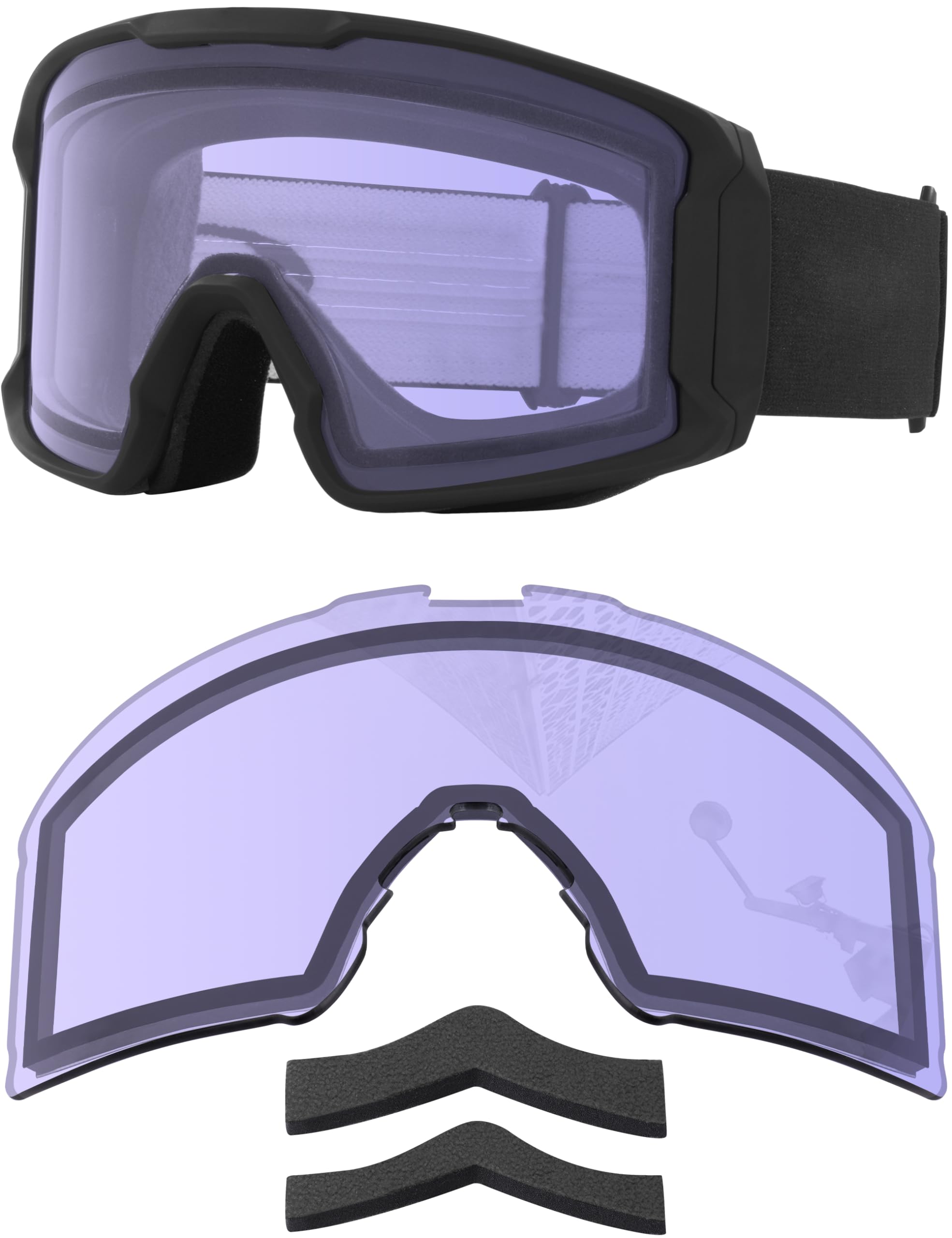 Anti-Beschlag-Skibrille, Ersatzgläser und Nasenpads für Oakley Line Miner L OO7070 Schneebrille