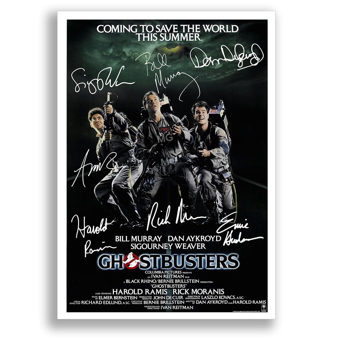 Mounted Gifts Trading Ghostbusters A4 Poster Only Ghostbusters All Movie Film Posters Cast Signed A4 Poster Photo Print Framed Autograph Gift Bill Murray, Dan Aykroyd, Sigourney Weaver (Ghostbusters A4 Poster Only)
