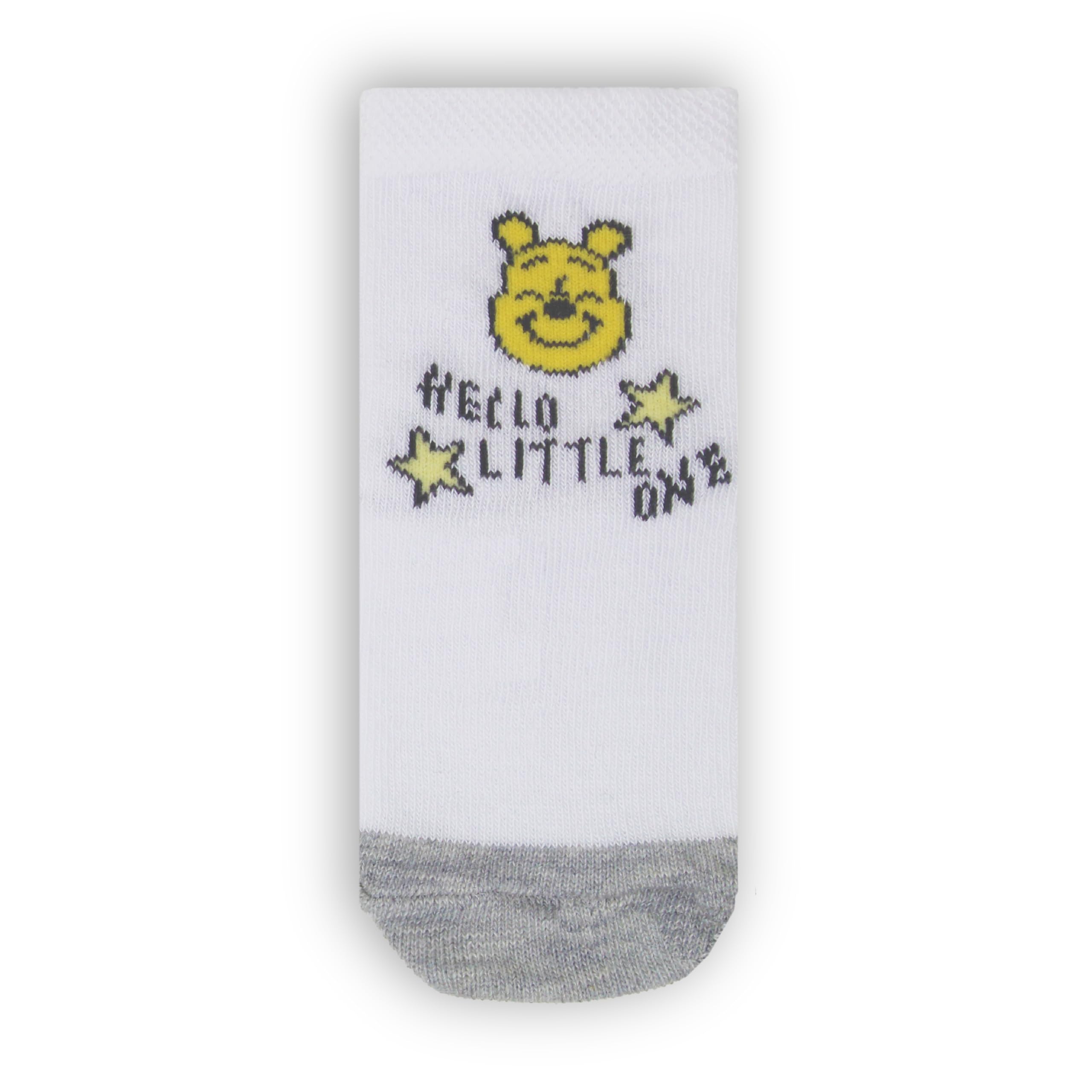 Disney Winnie l'ourson Chaussettes Mixte Bébé 3 Paires Coffret Cadeau Gris et Blanc