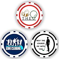 Vista 5 de DA VINCI Colección de fichas de póquer con marcador de pelotas de golf, fichas de 0.41 oz