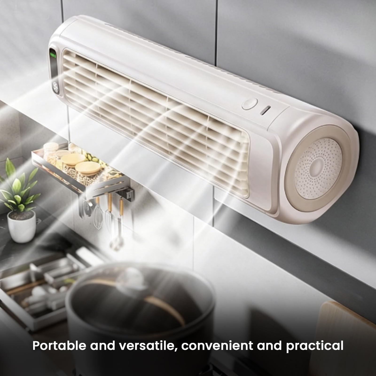 Ventilatore da scrivania portatile ricaricabile USB silenzioso con adesivi da parete senza fori per casa ufficio