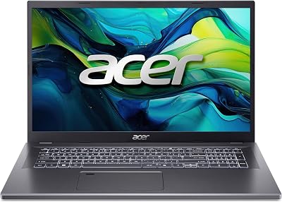 Acer Aspire 17 (A17-51M-77PV) Laptop, 17″ FHD IPS Display, Intel Core 7 150U, 16 GB RAM, 512 GB SSD, Intel Grafik, Windows 11, QWERTZ Tastatur, grau