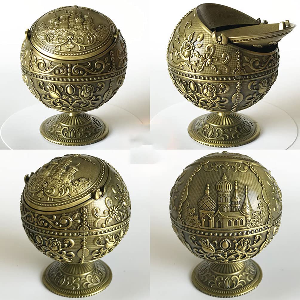 Portacenere Fumigato Antivento Vintage Con Coperchi Portacenere Portatile In Metallo Per Esterni E Interni Uso Regalo Piacevole Per Uomini E Donne (verde Chiaro