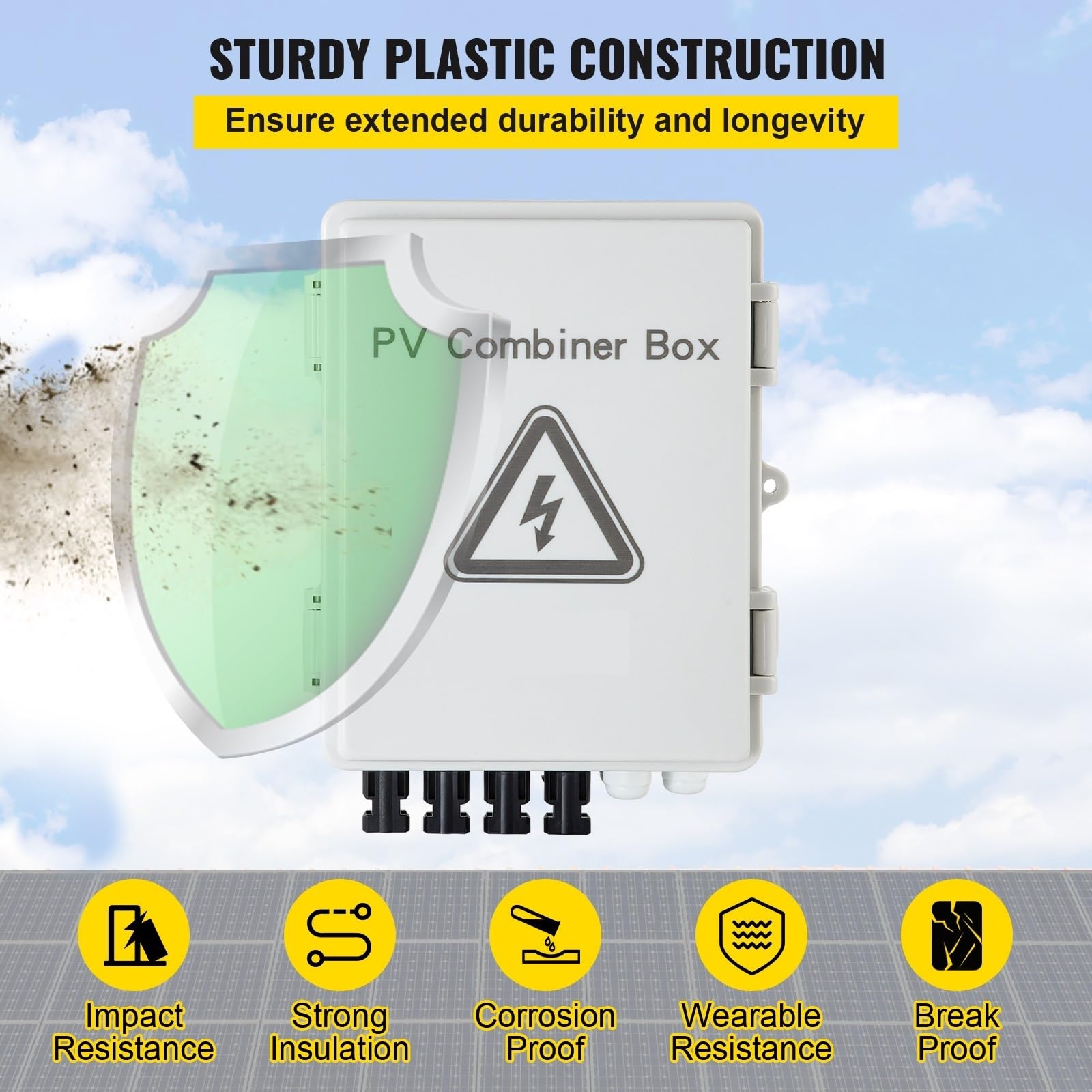 PV Combiner Box 4 ciąg 6 ciągów IP65 wodoodporna ochrona odgromowa przerywacz do systemu paneli słonecznych On/Off Grid(4 String)