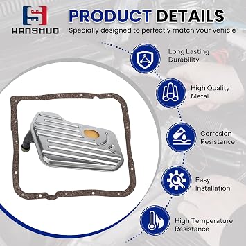 4L60E Transmission Filter with Gasket Kit Compatible With Buick Cadillac Chevy GMC Replace # 24208813 8242085760 8086547990 19168277 24208576