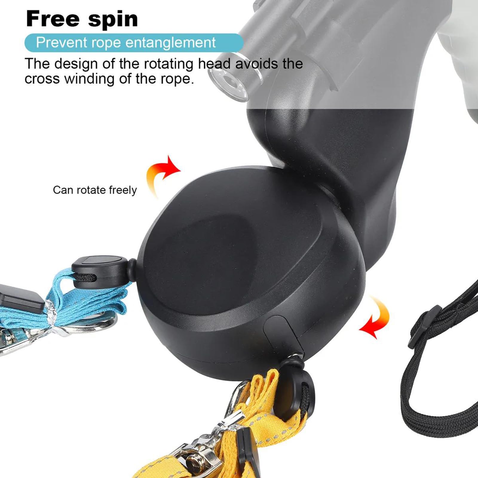 Laisse Rétractable Automatique pour Deux Chiens, Anti-nœuds Grâce à Sa Double Poignée à 360°, Lampe De Poche LED Et Sac, pour Les Promenades De Petits Chiens sur De Longues Distances(Blue)