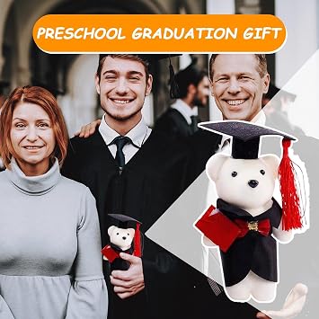 Graduation Animal Plush – Class of 2025 Bear Doll | Sitting Position Toy for Bouquet Decoration, Kindergarten Graduate Gift, College Photo Prop, School Event Supplies for Teachers and Students
