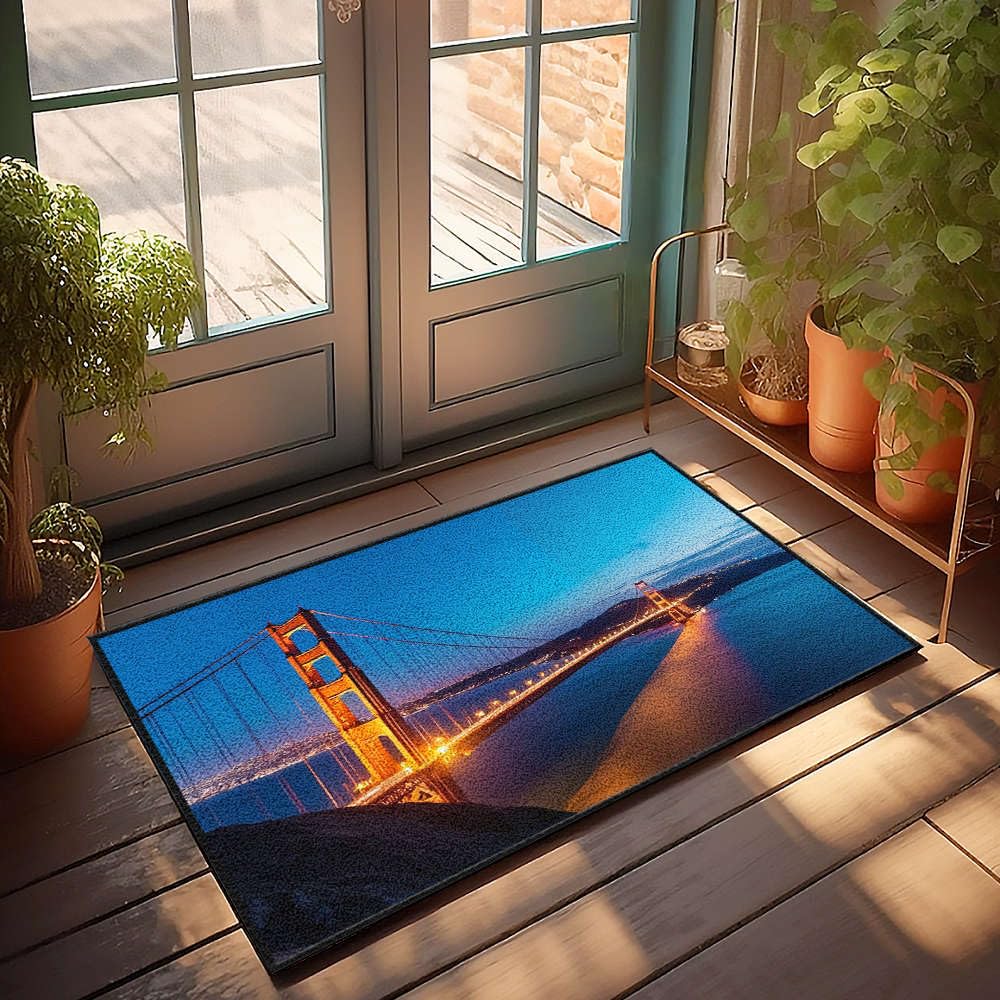 Paillasson avec texte amusant Golden Gate original tapis de bienvenue cadeau crémaillère