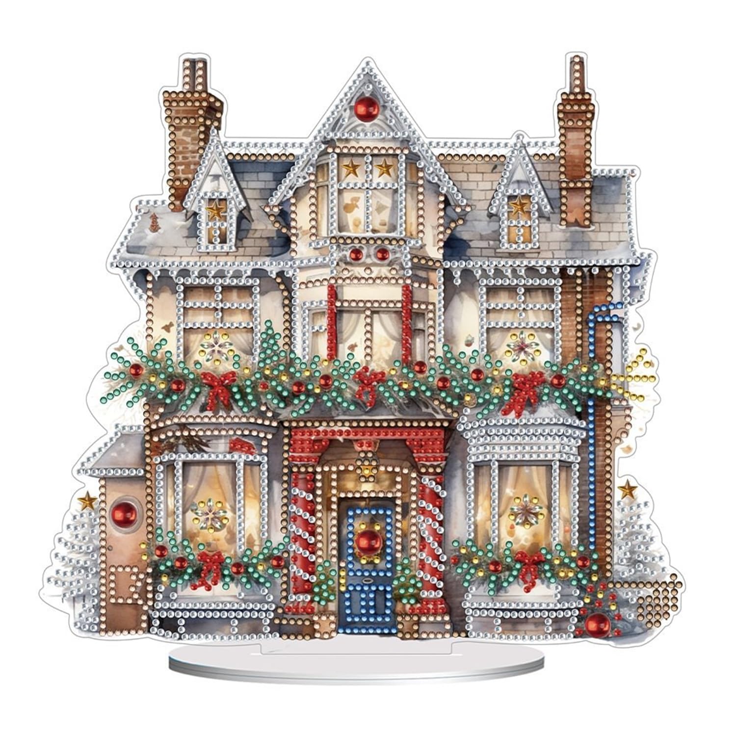 Syntego Multi 5D Christmas House Rhinestone Kit I Diy Diamond Painting Kit With Crystal Rhinestones I Acrylic Design For Home Décor I For Adults & Beginners I Easy To Use & Perfect For Craft Lovers
