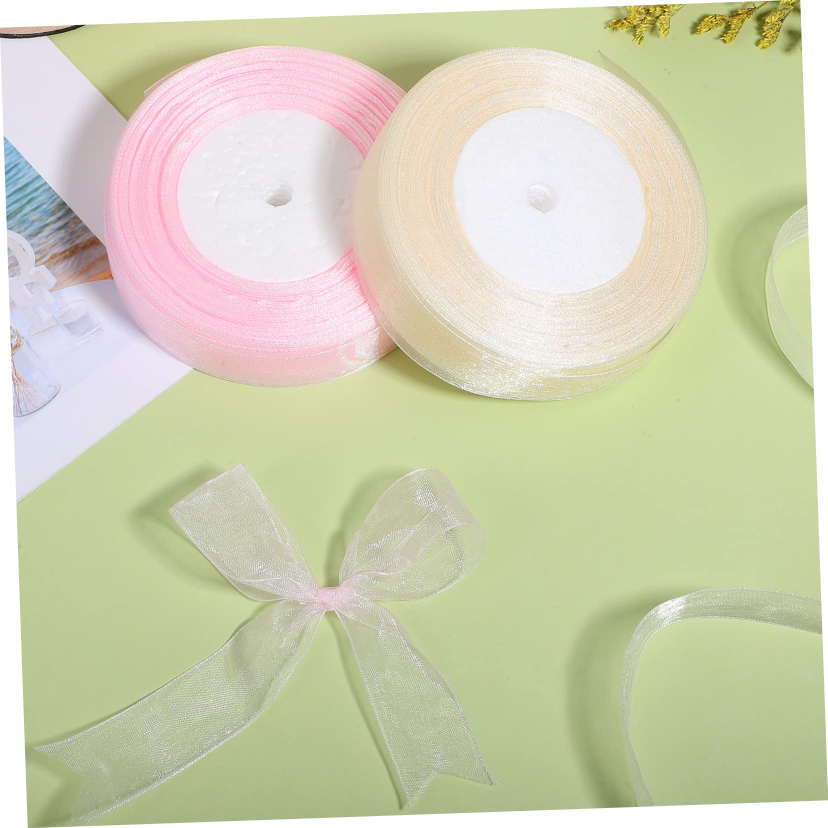 VALICLUD 2rouleaux Rubans Décoratifs Rubans Pour Emballage Cadeau Mariages Noël Et Projets De Loisirs Créatifs